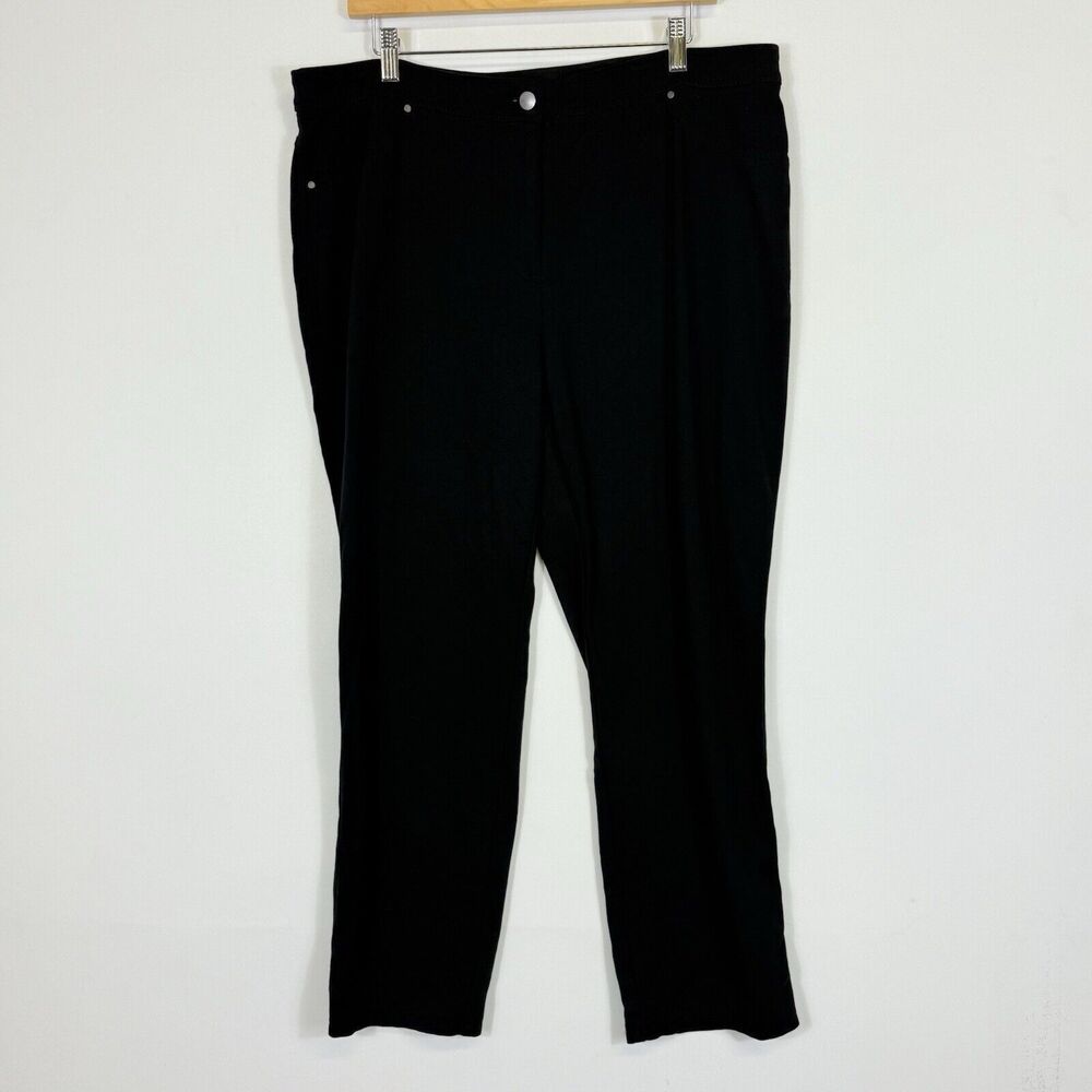 Chico's Slim Leg Pants Women 3 Short Black Stretch Capsule Basic Office Travel
